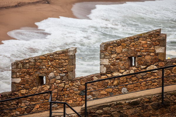 Defensive Stone Wall Battlement By The Sea Picture Board by Artur Bogacki