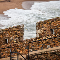 Buy canvas prints of Defensive Stone Wall Battlement By The Sea by Artur Bogacki
