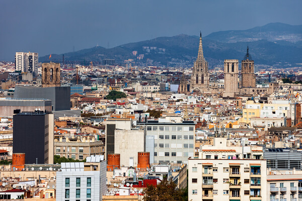 City Of Barcelona Cityscape Picture Board by Artur Bogacki