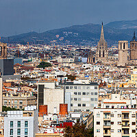 Buy canvas prints of City Of Barcelona Cityscape by Artur Bogacki