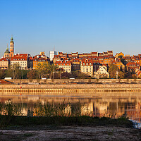 Buy canvas prints of Warsaw City Skyline Old Town River View by Artur Bogacki