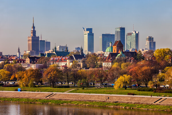Capital City of Warsaw Cityscape in Spring Picture Board by Artur Bogacki