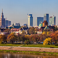 Buy canvas prints of Capital City of Warsaw Cityscape in Spring by Artur Bogacki