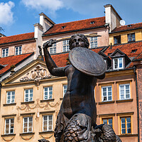 Buy canvas prints of Mermaid of Warsaw Statue by Artur Bogacki