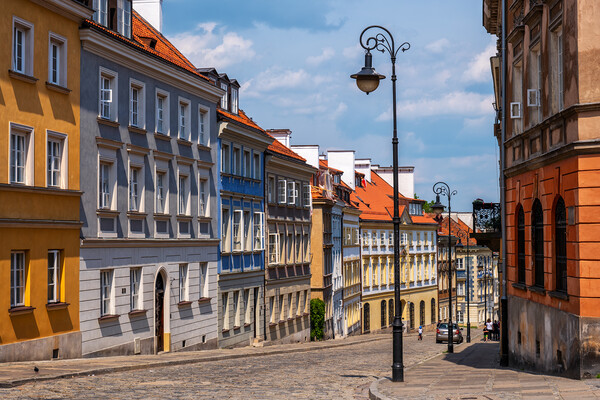 Houses Along Mostowa Street In Warsaw New Town Picture Board by Artur Bogacki