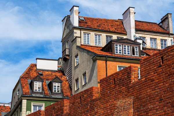 Warsaw Old Town Houses And Wall Picture Board by Artur Bogacki