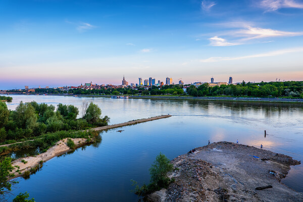 River View Of Warsaw City In Poland Picture Board by Artur Bogacki
