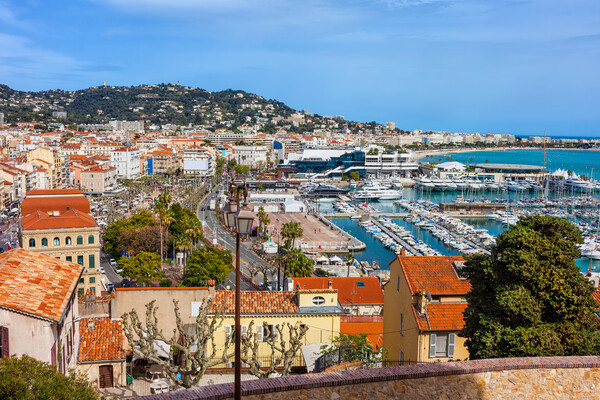 Cannes City Cityscape With Yacht Port Picture Board by Artur Bogacki