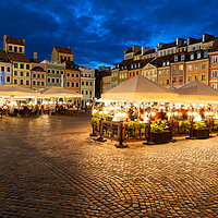 Buy canvas prints of  Old Town Square In Warsaw At Night by Artur Bogacki