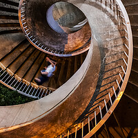 Buy canvas prints of Spiral Stairs Abstract At Night by Artur Bogacki