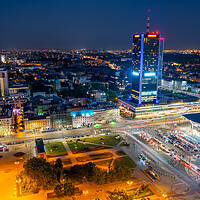 Buy canvas prints of City of Warsaw in Poland by Night by Artur Bogacki