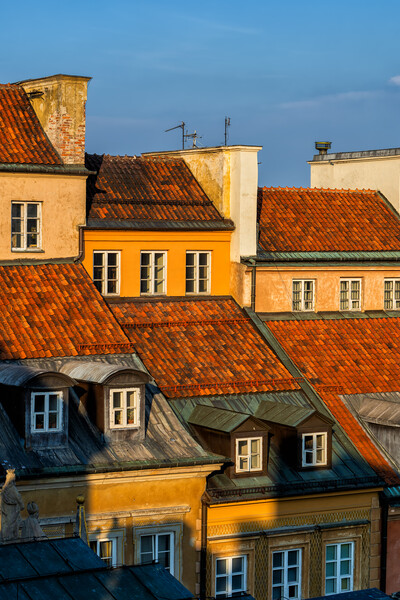 Old Town Houses in Warsaw at Sunset Picture Board by Artur Bogacki