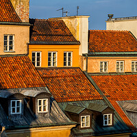 Buy canvas prints of Old Town Houses in Warsaw at Sunset by Artur Bogacki