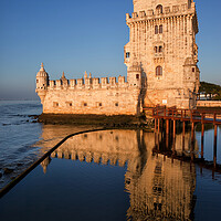 Buy canvas prints of Belem Tower in Lisbon at Sunrise by Artur Bogacki
