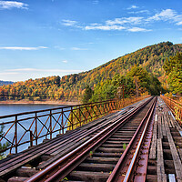 Buy canvas prints of Old Railway Bridge Over Pilchowickie Lake by Artur Bogacki