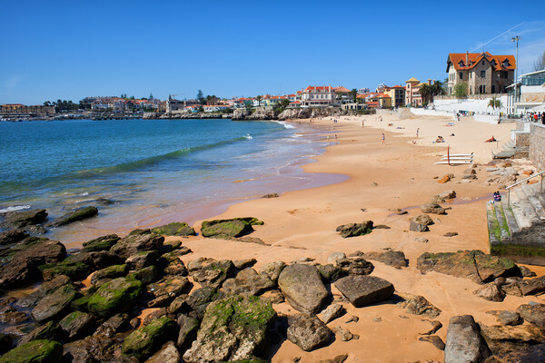 Beach in Resort Town of Cascais in Portugal Picture Board by Artur Bogacki