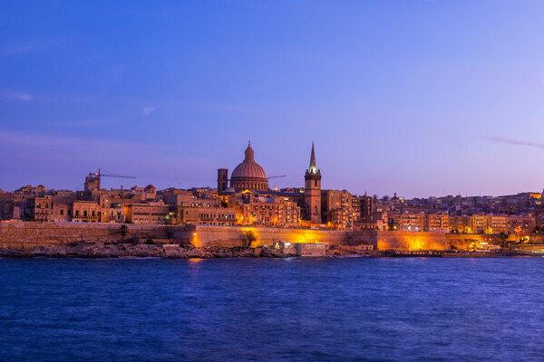 Valletta City At Twilight In Malta Picture Board by Artur Bogacki
