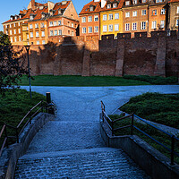 Buy canvas prints of Alley To The Old Town Of Warsaw At Sunset by Artur Bogacki