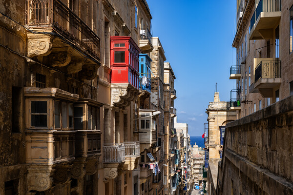 Traditional Maltese Houses In Valletta Picture Board by Artur Bogacki