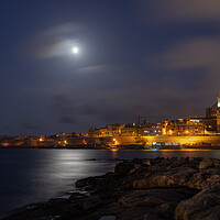 Buy canvas prints of Valletta Skyline From Manoel Island At Night by Artur Bogacki