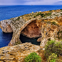 Buy canvas prints of Blue Grotto Sea Cavern in Malta Island by Artur Bogacki