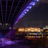 Buy canvas prints of Bridge And The City By Night In Warsaw by Artur Bogacki