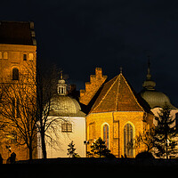 Buy canvas prints of Gothic Church of St Mary In Warsaw At Night by Artur Bogacki