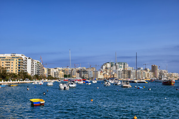 Sliema Town Skyline Sea View In Malta Picture Board by Artur Bogacki
