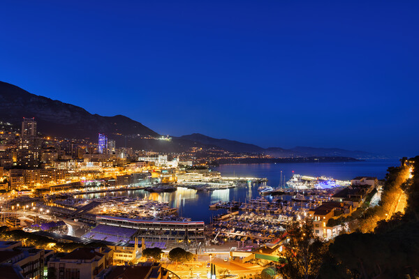 Monaco Principality By Night Picture Board by Artur Bogacki