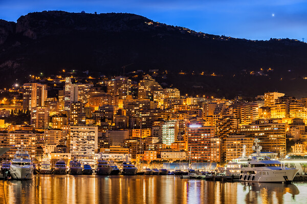 Monaco by Night Picture Board by Artur Bogacki
