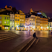Buy canvas prints of Night in Old Town of Warsaw City in Poland by Artur Bogacki
