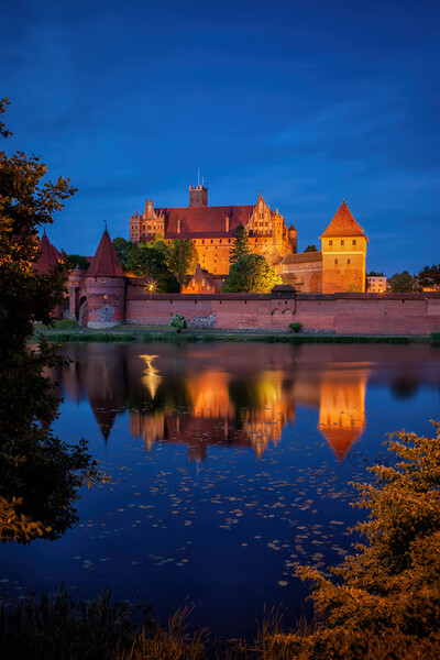 Malbork Castle by Night in Poland Picture Board by Artur Bogacki