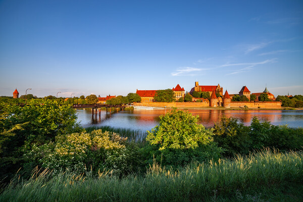 Malbork Castle River View At Sunset In Poland Picture Board by Artur Bogacki
