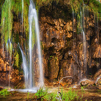 Buy canvas prints of Waterfall In Plitvice Lakes National Park In Croatia by Artur Bogacki