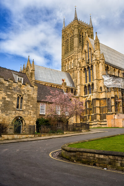 Winding Road To Lincoln Cathedral In England Picture Board by Artur Bogacki