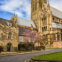 Buy canvas prints of Winding Road To Lincoln Cathedral In England by Artur Bogacki