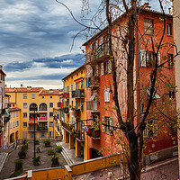 Buy canvas prints of Old Town Houses In City Of Nice In France by Artur Bogacki