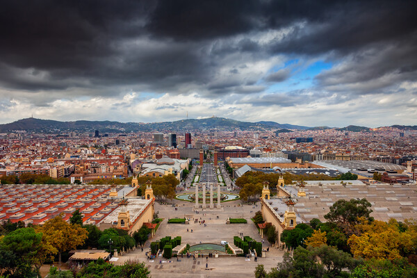 City of Barcelona Cityscape in Spain Picture Board by Artur Bogacki
