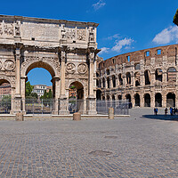 Buy canvas prints of Arch of Constantine and Colosseum in Rome by Artur Bogacki