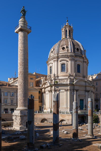 Trajan Column and Church in Rome Picture Board by Artur Bogacki