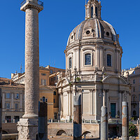 Buy canvas prints of Trajan Column and Church in Rome by Artur Bogacki