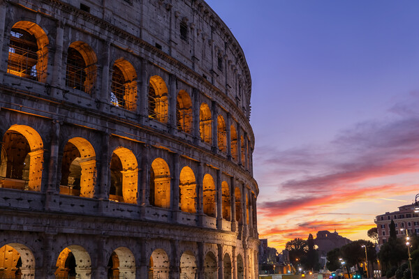 Colosseum in City of Rome at Sunset Picture Board by Artur Bogacki