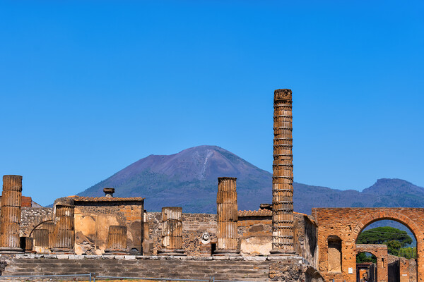 Pompeii and Mount Vesuvius in Italy Picture Board by Artur Bogacki