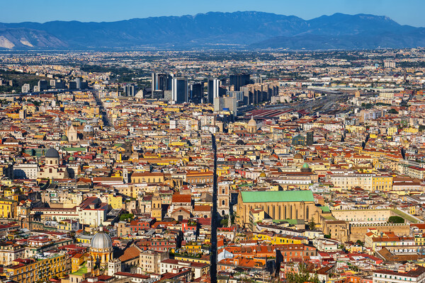 City Of Naples In Italy Aerial View Picture Board by Artur Bogacki