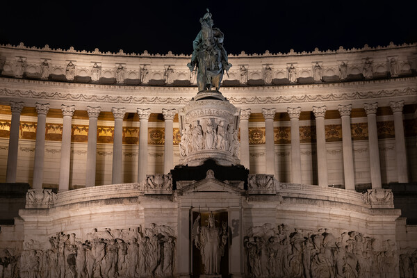 Altar of the Fatherland In Rome By Night Picture Board by Artur Bogacki