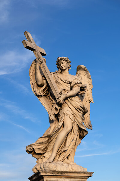 Angel Carrying the Cross Statue Picture Board by Artur Bogacki