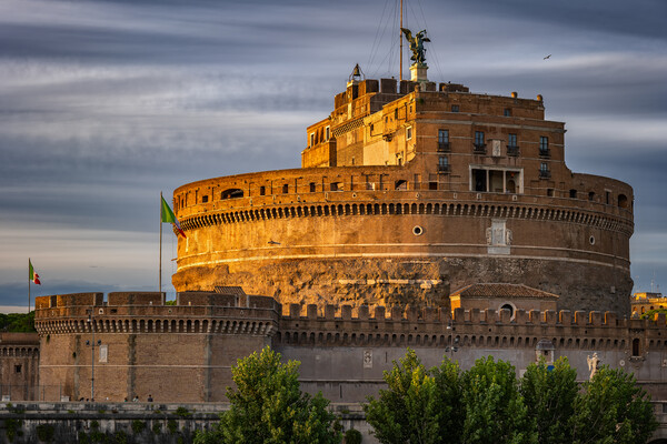 Castel Sant Angelo At Sunset In Rome Picture Board by Artur Bogacki