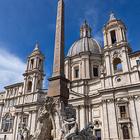 Buy canvas prints of Fiumi Fountain and Sant Agnese in Agone in Rome by Artur Bogacki