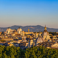 Buy canvas prints of City Of Rome Sunset Cityscape In Italy by Artur Bogacki