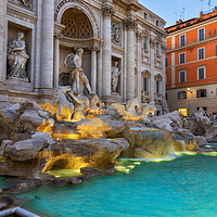 Buy canvas prints of Trevi Fountain at Dusk in Rome by Artur Bogacki